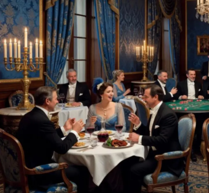 Goście restauracji Widownia Play podczas eleganckiego spotkania przy stole