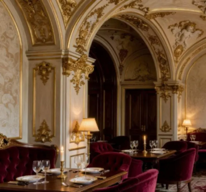 Luksusowe wnętrze restauracji Widownia Play w stylistyce renesansowo-rokokowej
