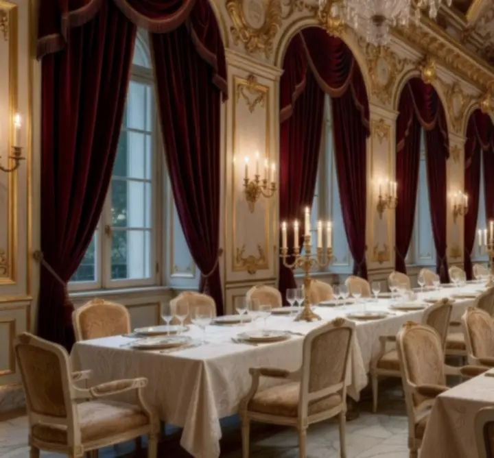 Renesansowo-rokokowa sala restauracyjna Widownia Play z eleganckimi dekoracjami i ciepłym światłem