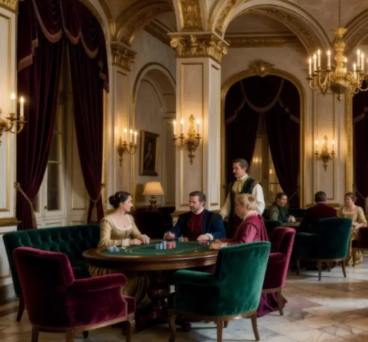 Renesansowy salon casino w Widownia Play z eleganckimi zdobieniami i złotymi detalami