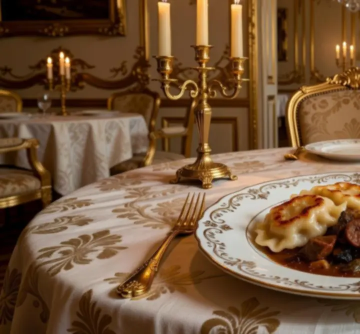 Autorskie danie kuchni polskiej serwowane w eleganckiej porcelanie w restauracji Widownia Play